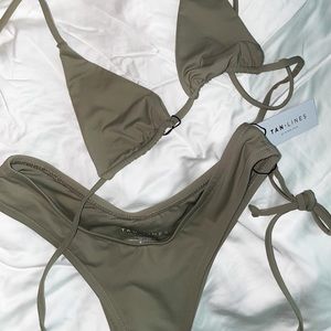 Tan + Lines Bikini in Sage by Sivan Ayla